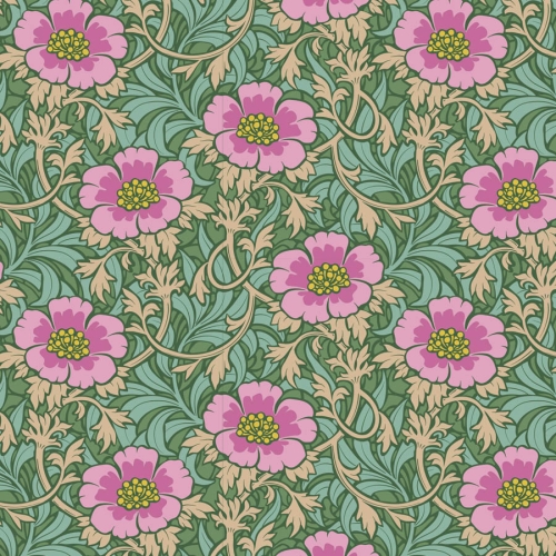 Tilda Patchwork Stoff Baumwolle - Hibernation - Winterrose-Sage